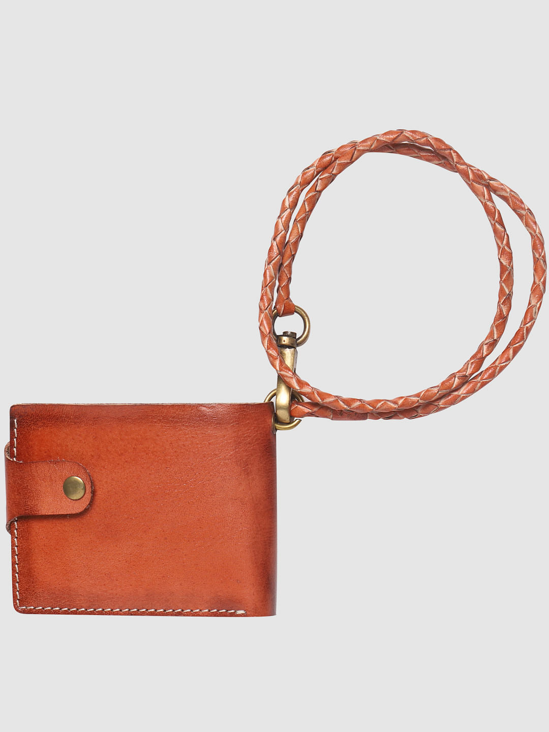Brown Belt Hook Leather Wallet