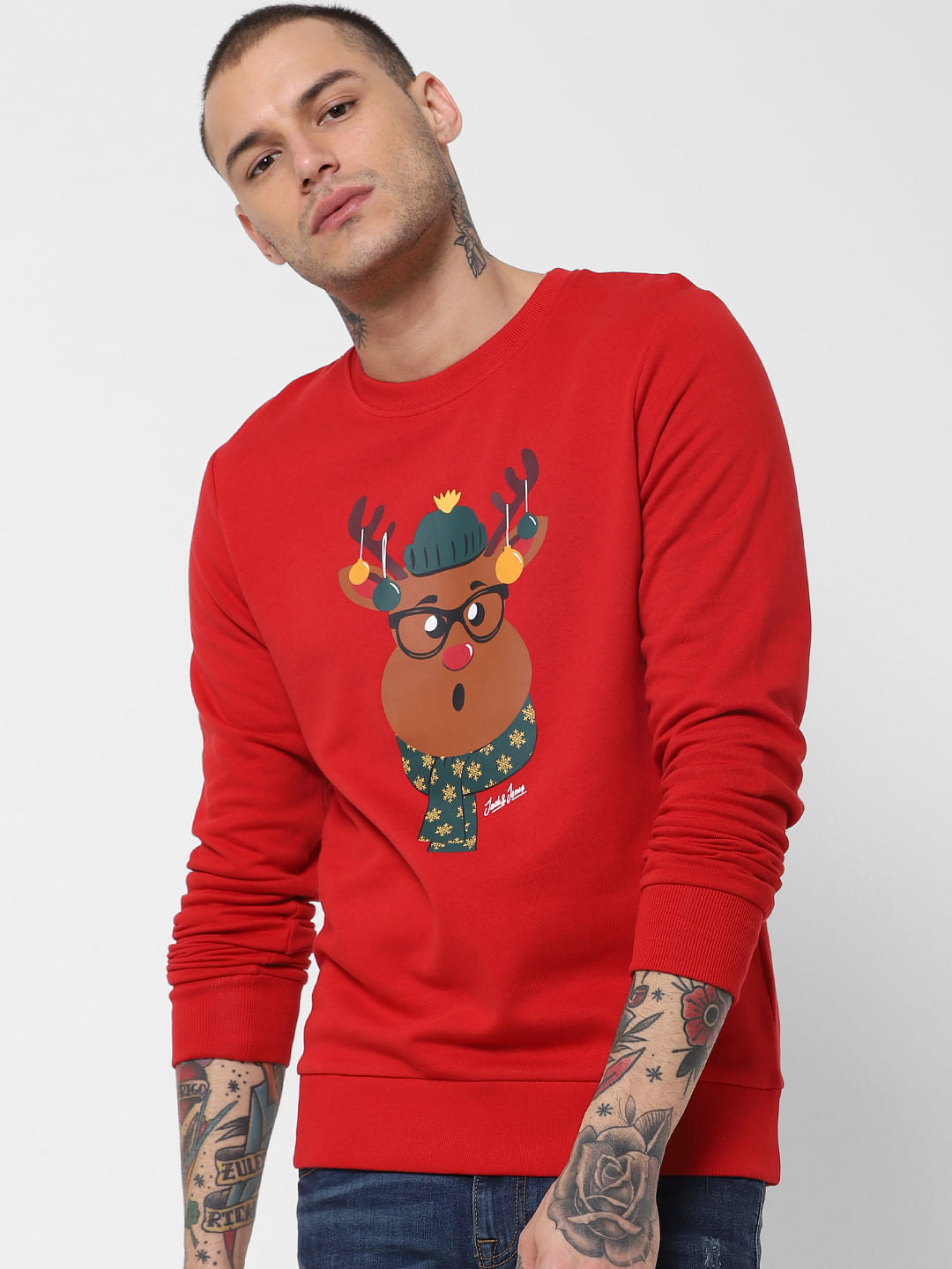 Red Reindeer Graphic Sweatshirt