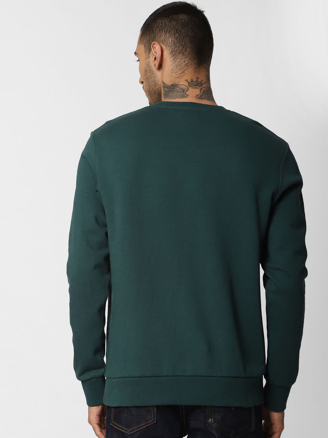 Green Santa Graphic Print Sweatshirt