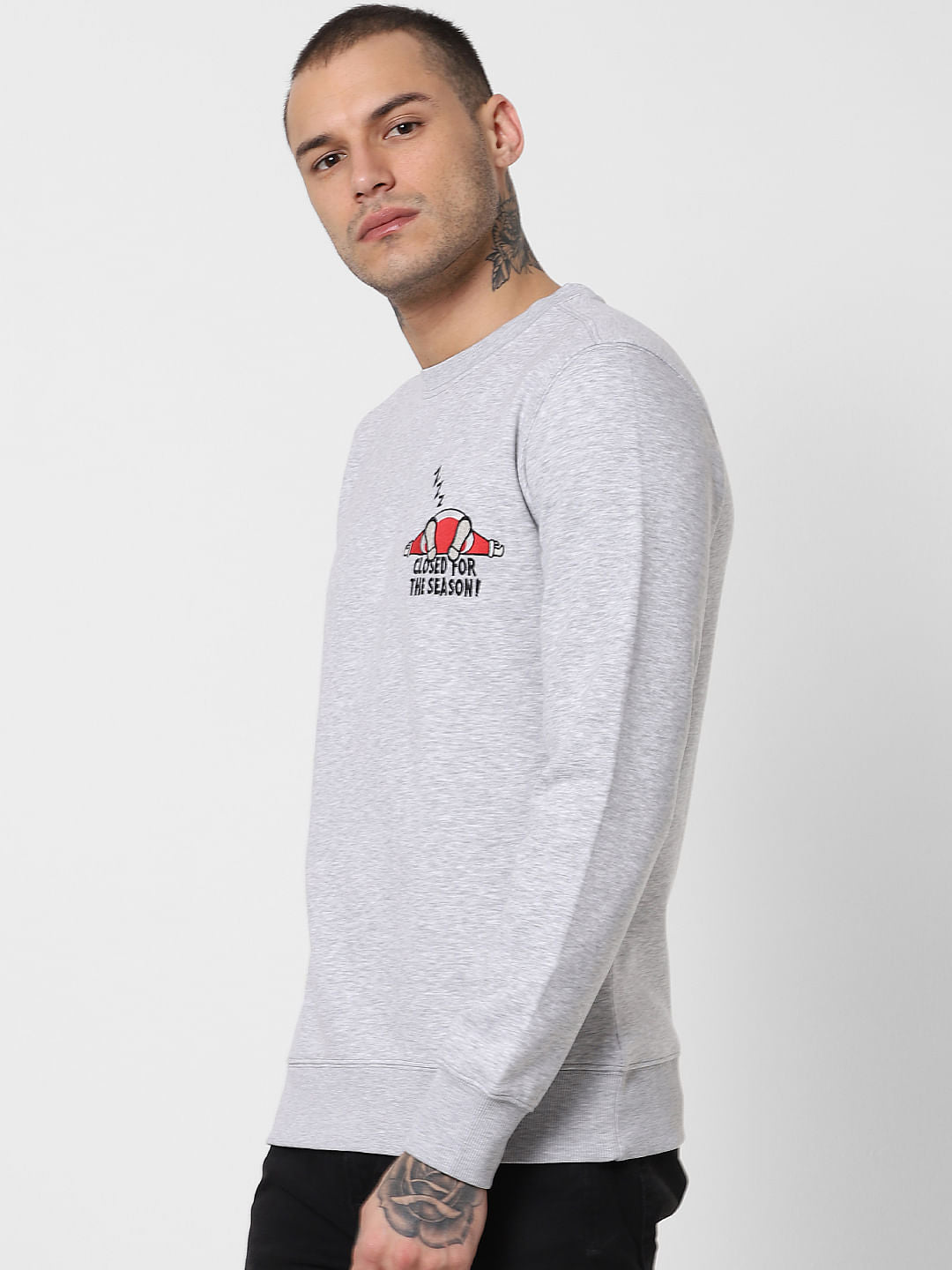 Light Grey Graphic Print Sweatshirt