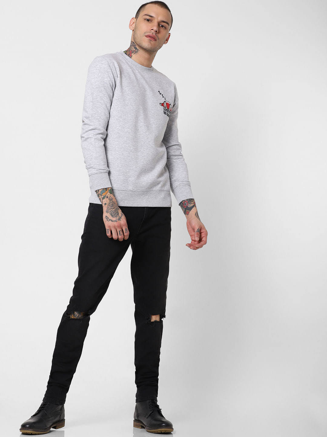 Light Grey Graphic Print Sweatshirt