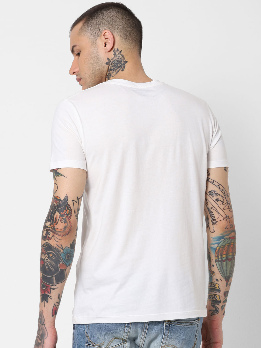 White Dog Graphic Crew Neck T-Shirt