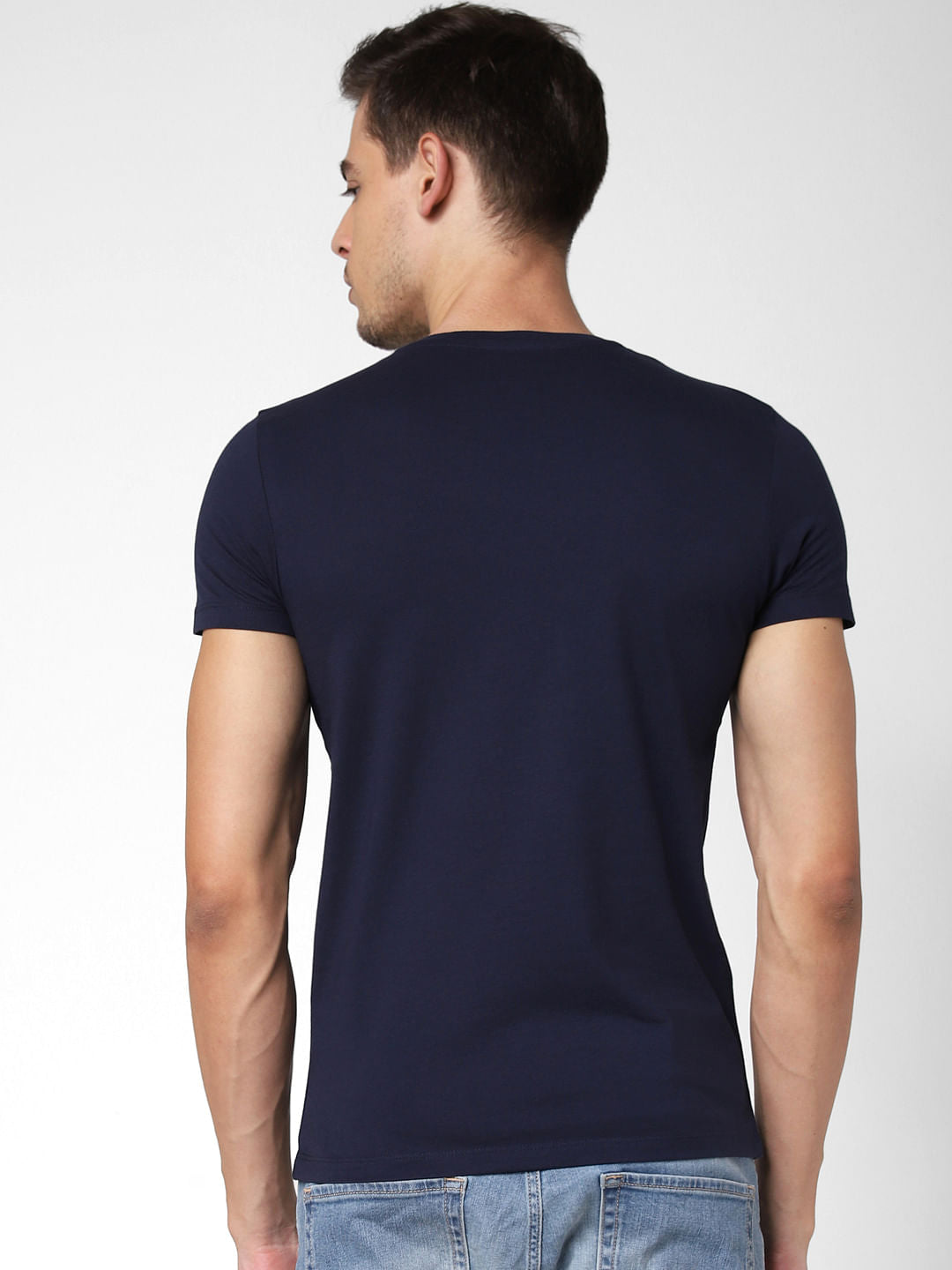 Navy Blue Polar Bear Print T-Shirt