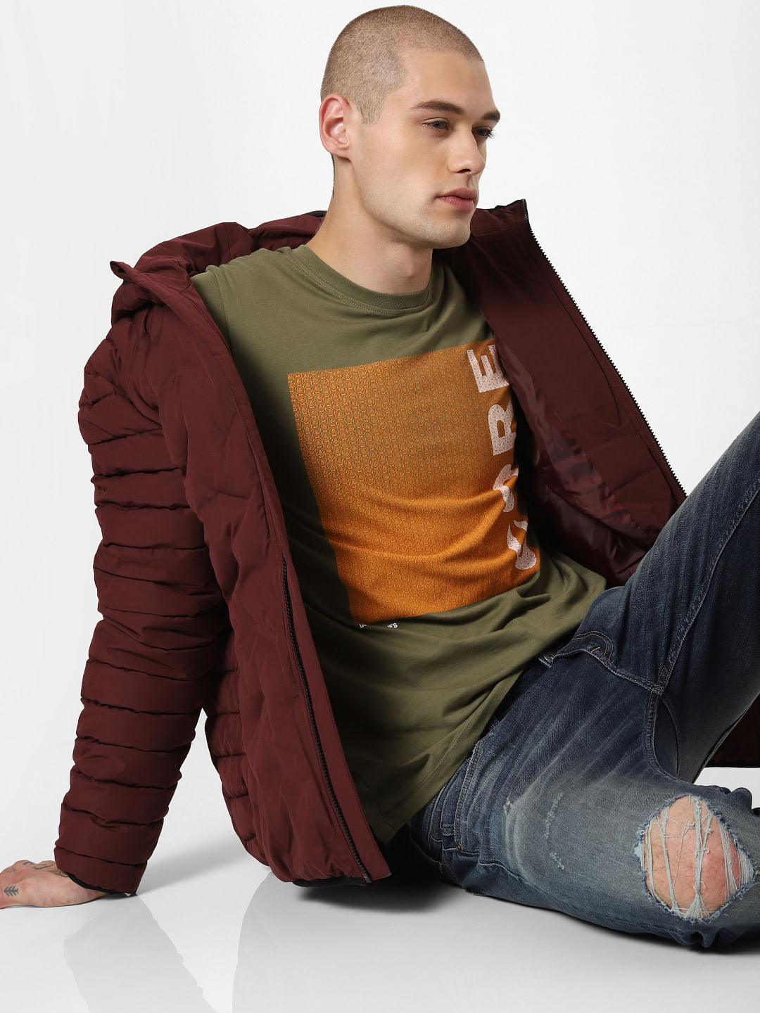 Green Patch Print Crew Neck T-Shirt