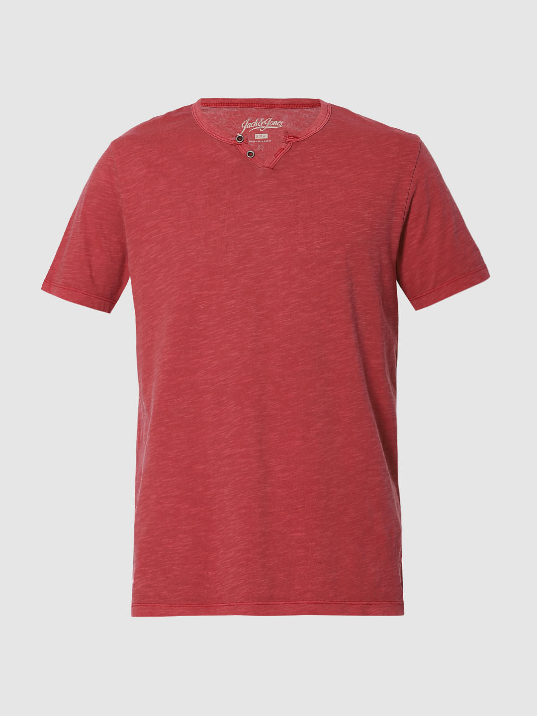 Red Washed Crew Neck T-Shirt