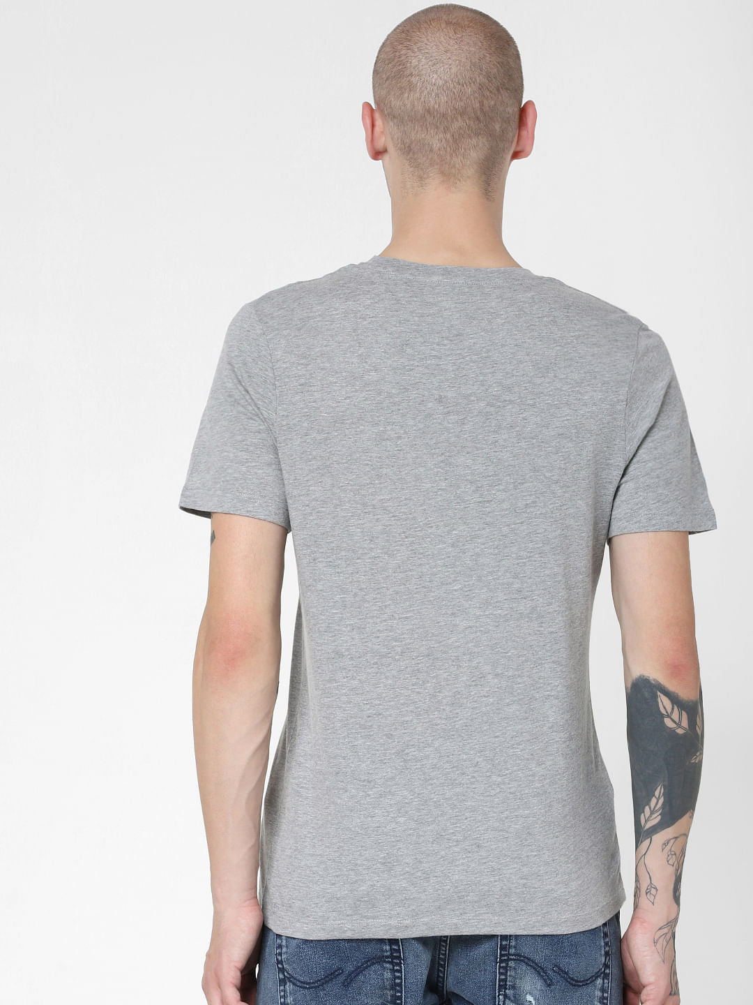 Light Grey Graphic Print Crew Neck T-shirt
