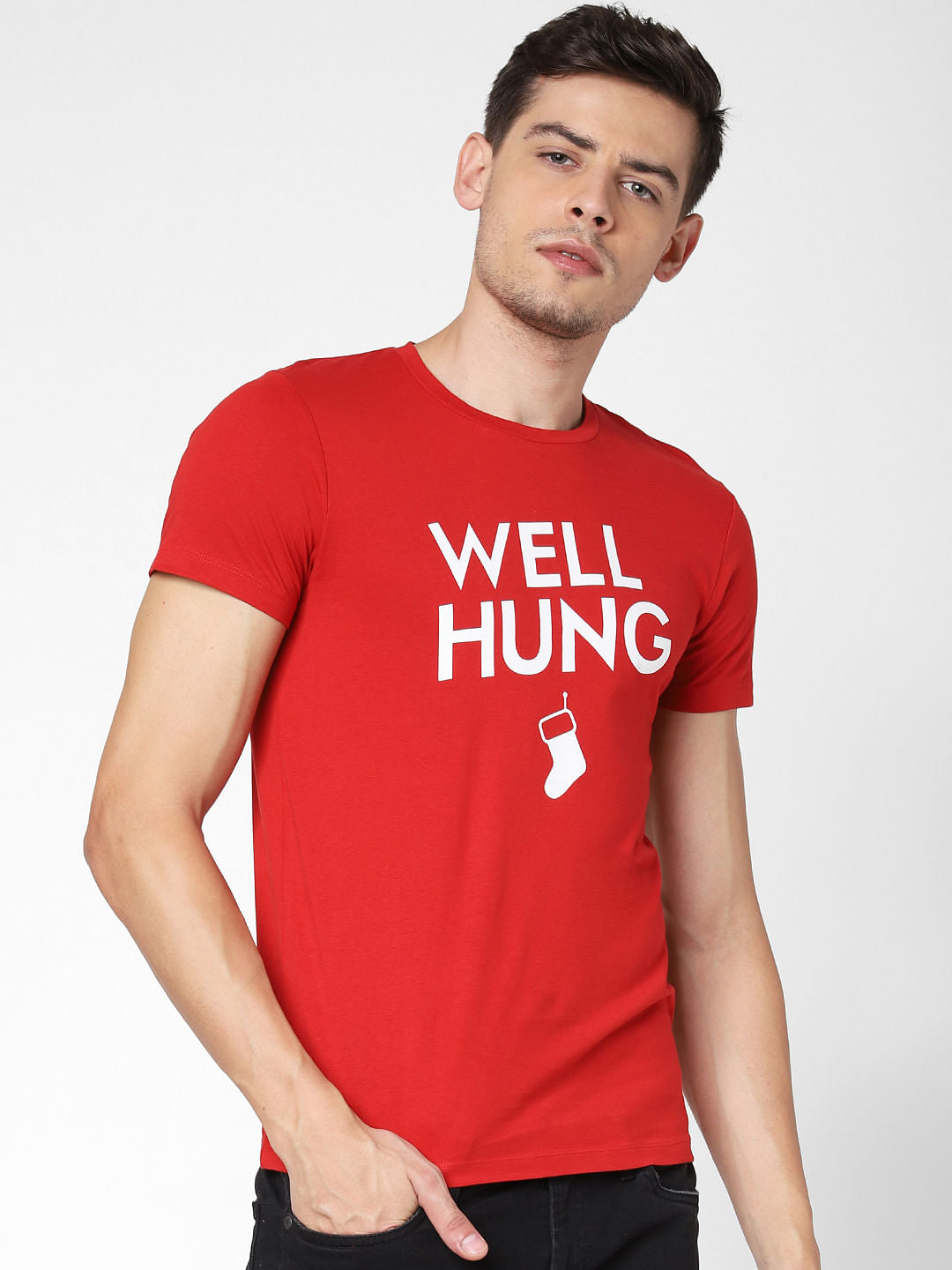 Red Well Hung Crew Neck T-Shirt