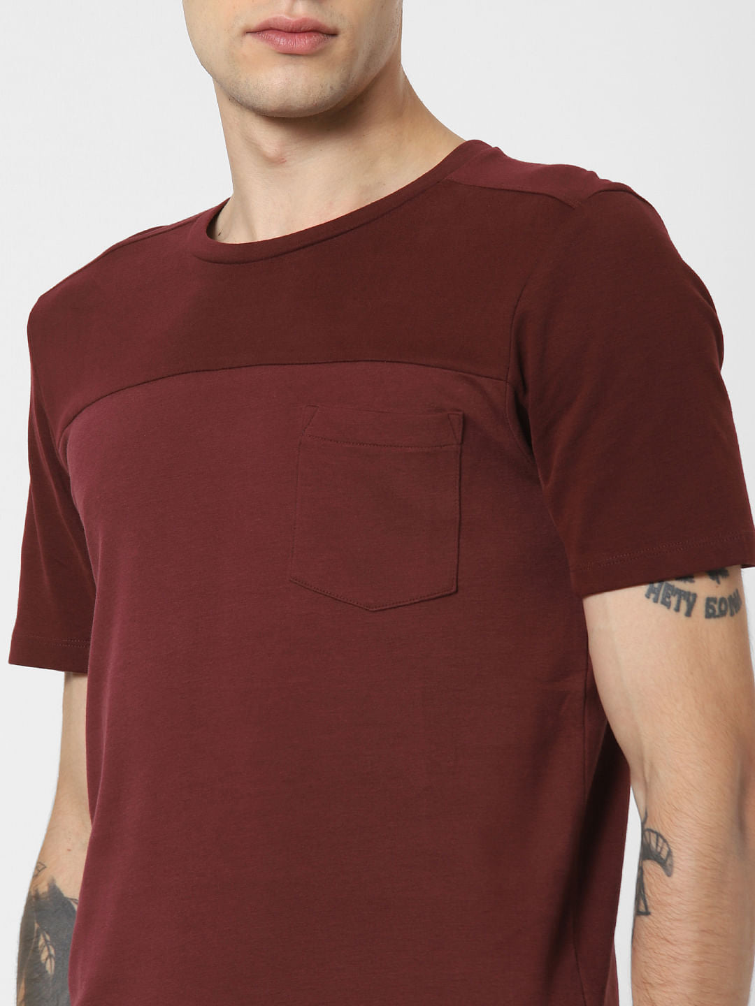 Burgundy Crew Neck T-shirt