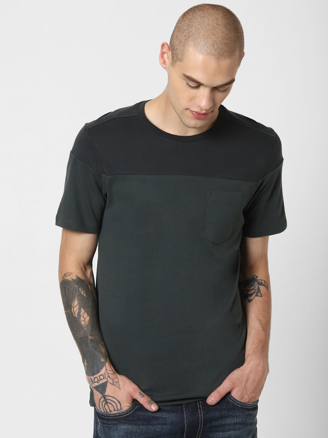 Dark Green Crew Neck T-shirt