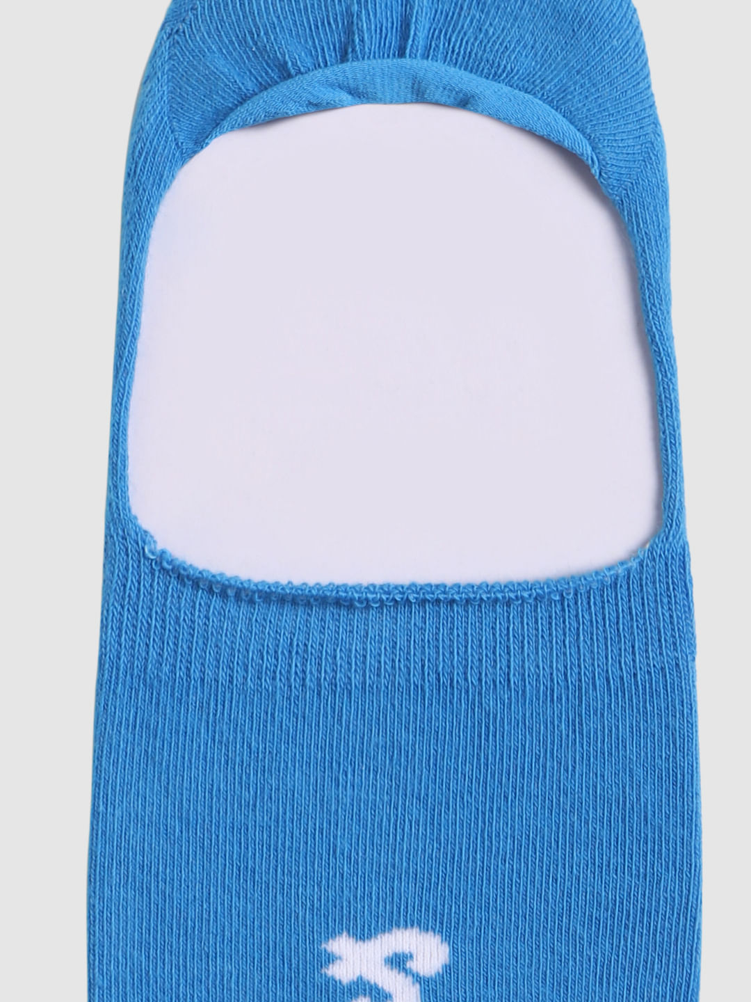 Blue Logo Print No Show Socks