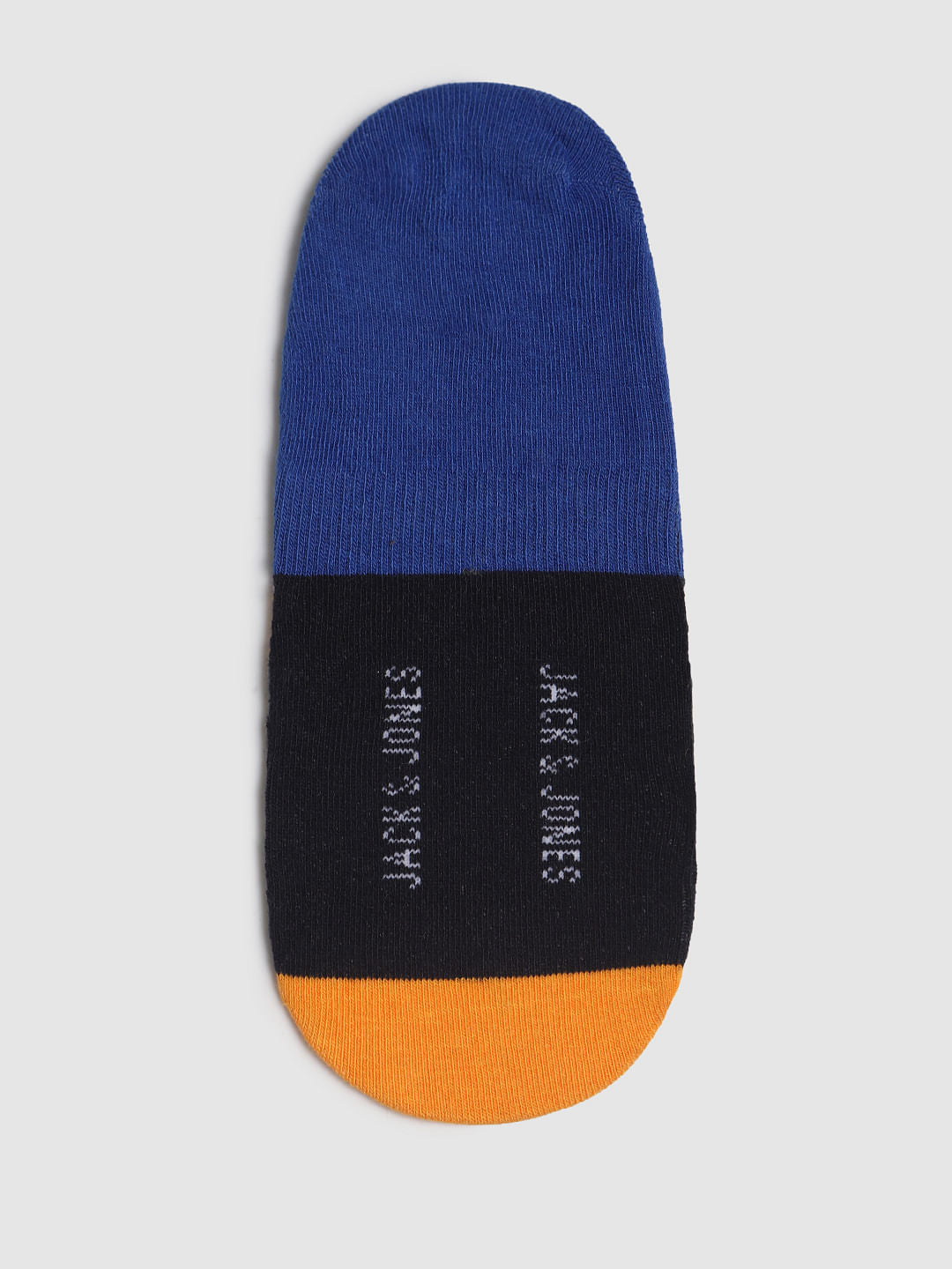 Blue Colourblocked No Show Socks