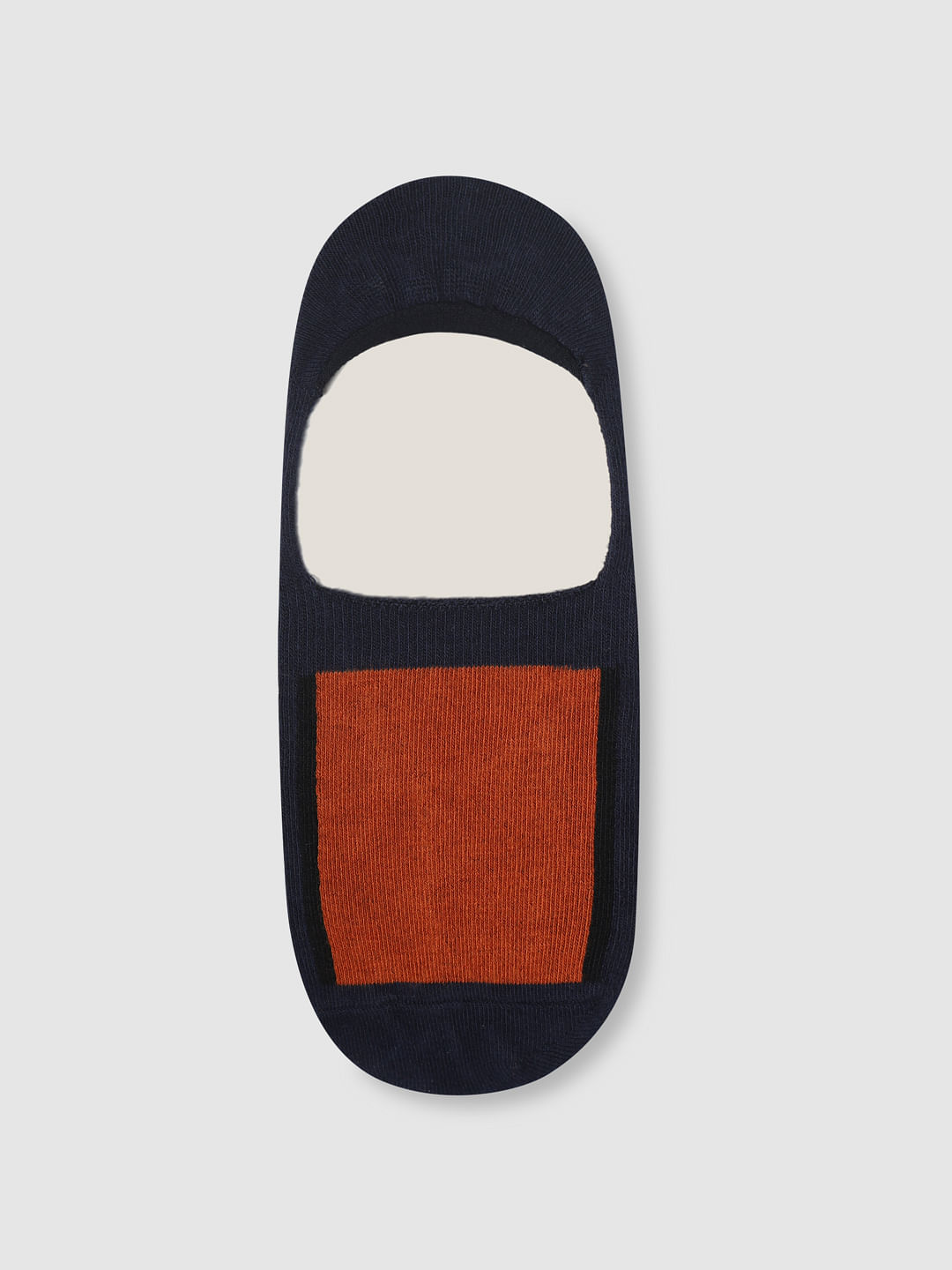 Navy Blue Colourblocked No Show Socks