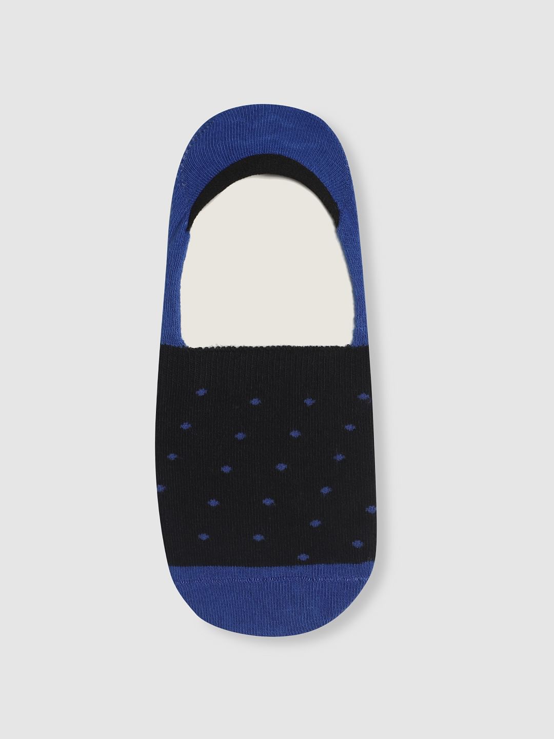 Blue Colourblocked No Show Socks