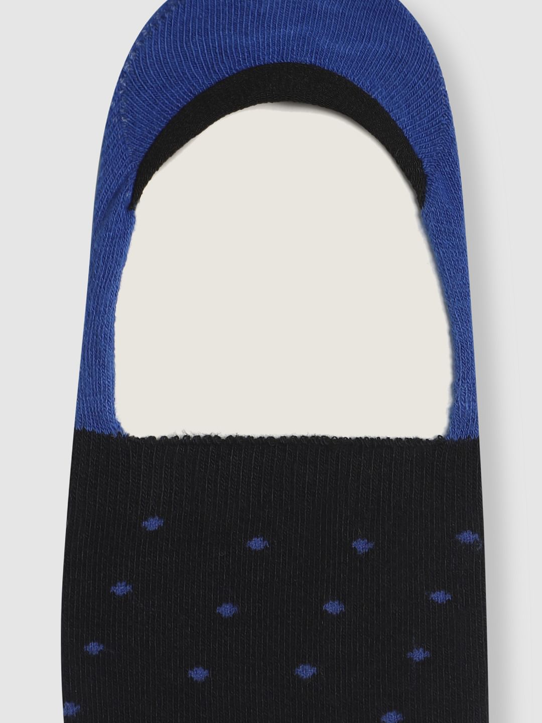 Blue Colourblocked No Show Socks