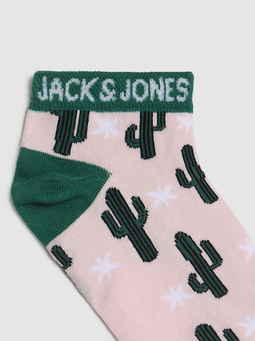 Pink Cactus Print Ankle Length Socks