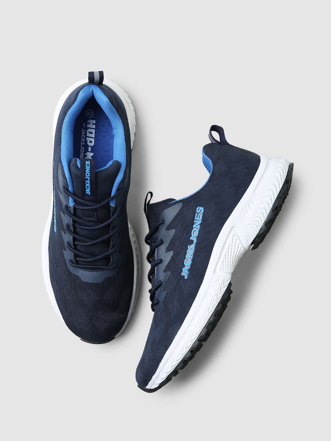 Blue Printed Mesh Sneakers