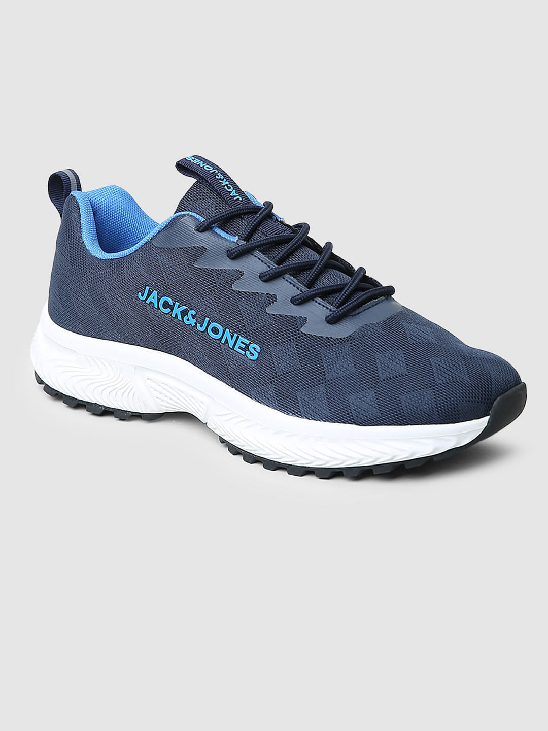 Blue Printed Mesh Sneakers