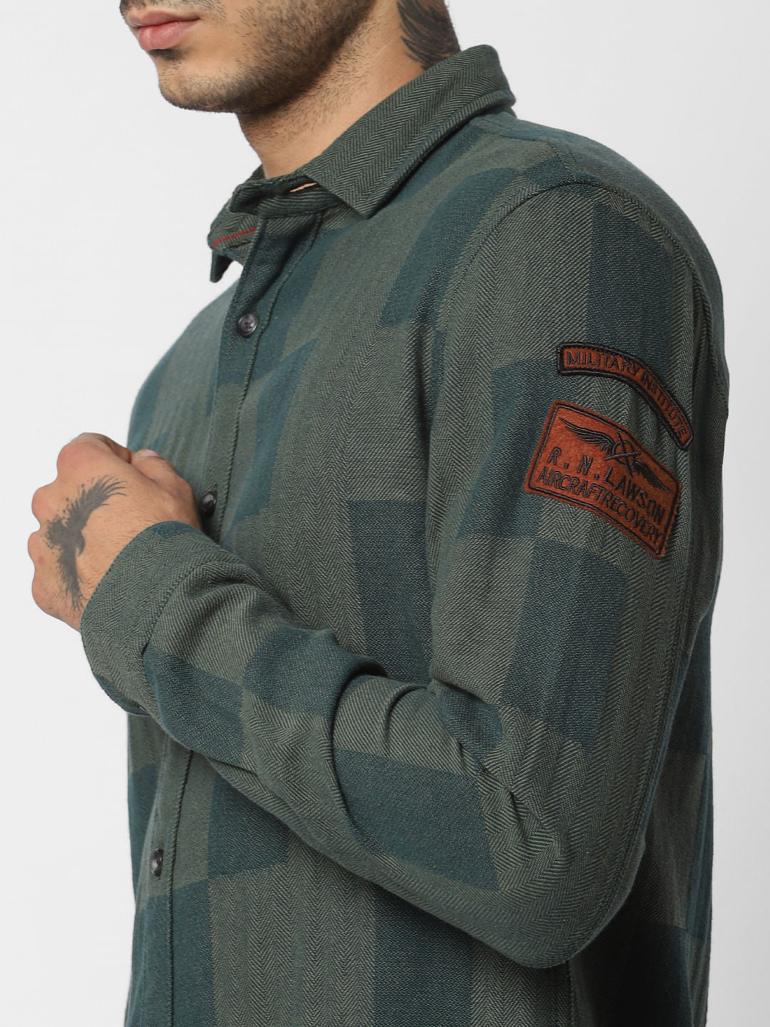 Green Check Full Sleeves Shirt
