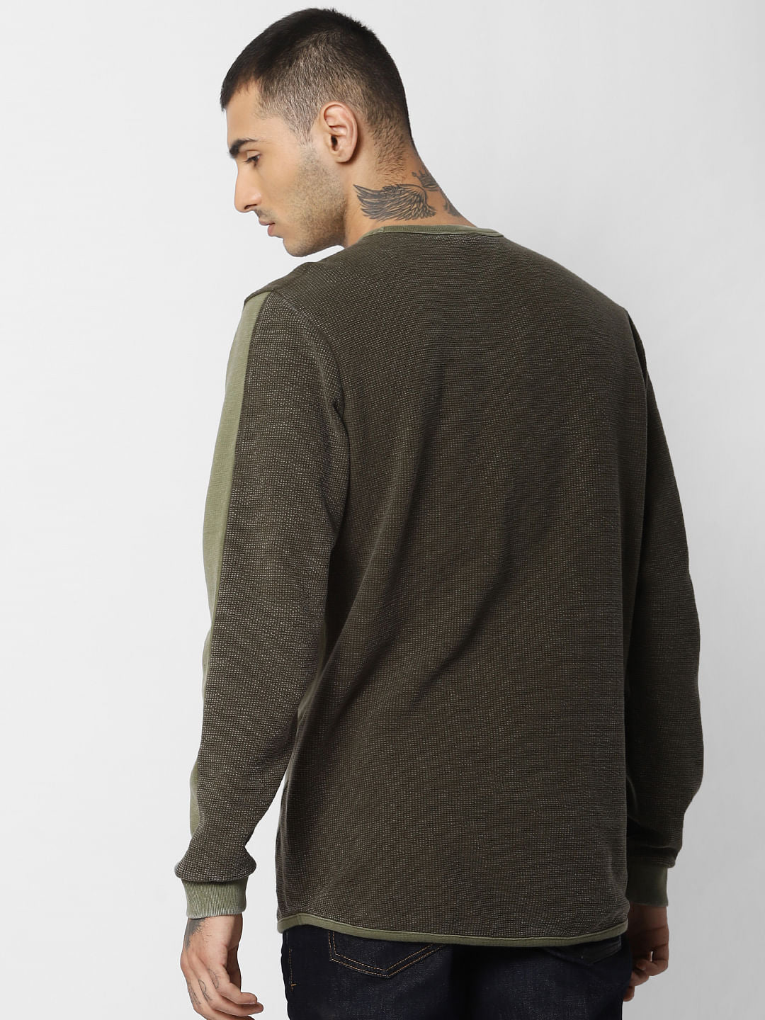 Green Two-Toned Sweatshirt