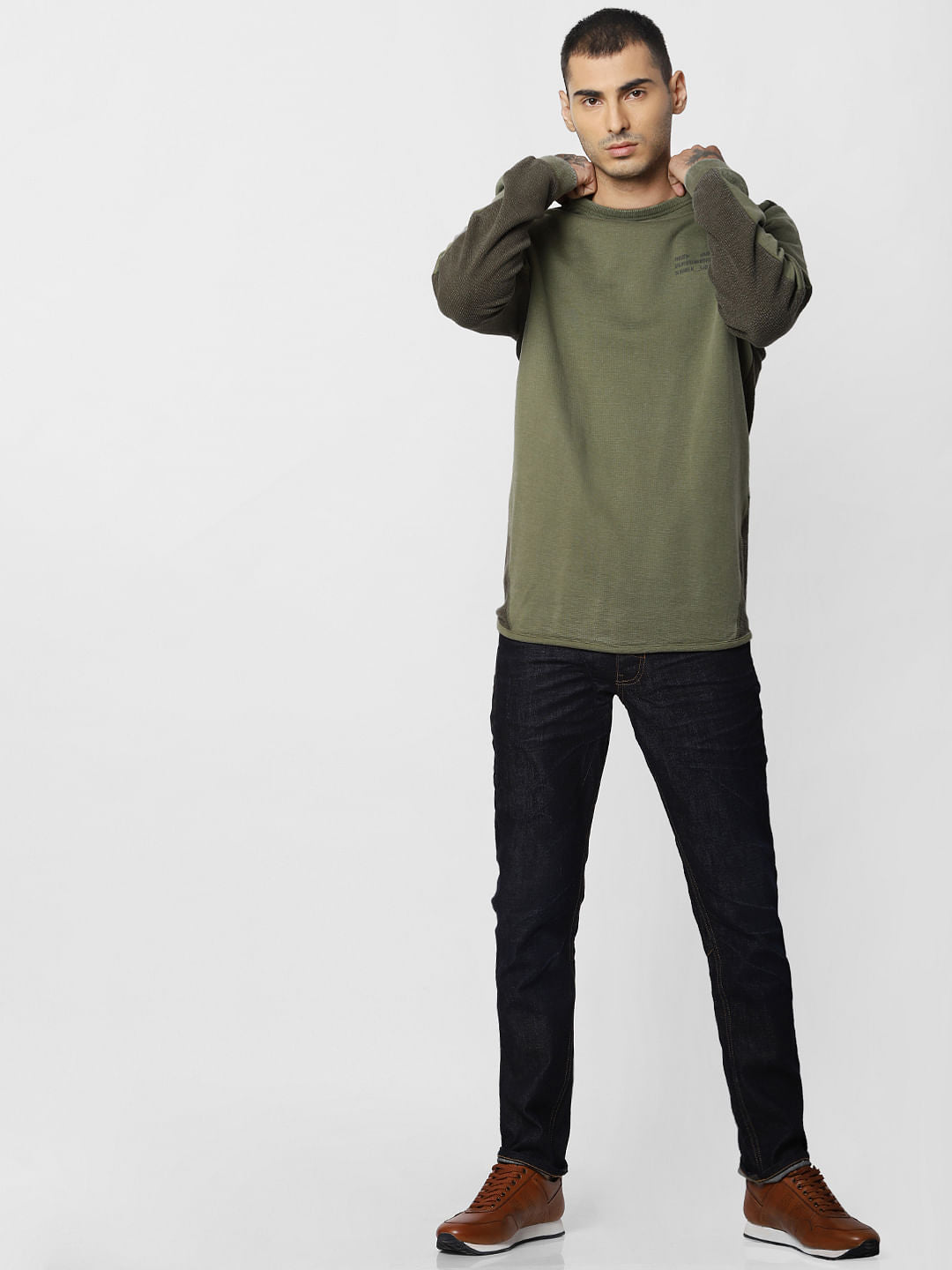 Green Two-Toned Sweatshirt