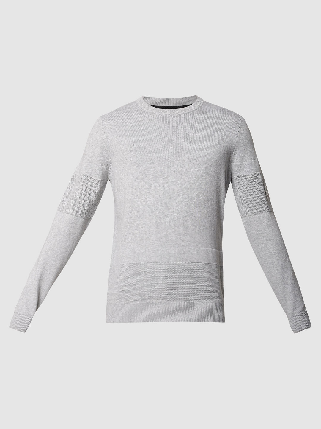 Light Grey Logo Print Pullover