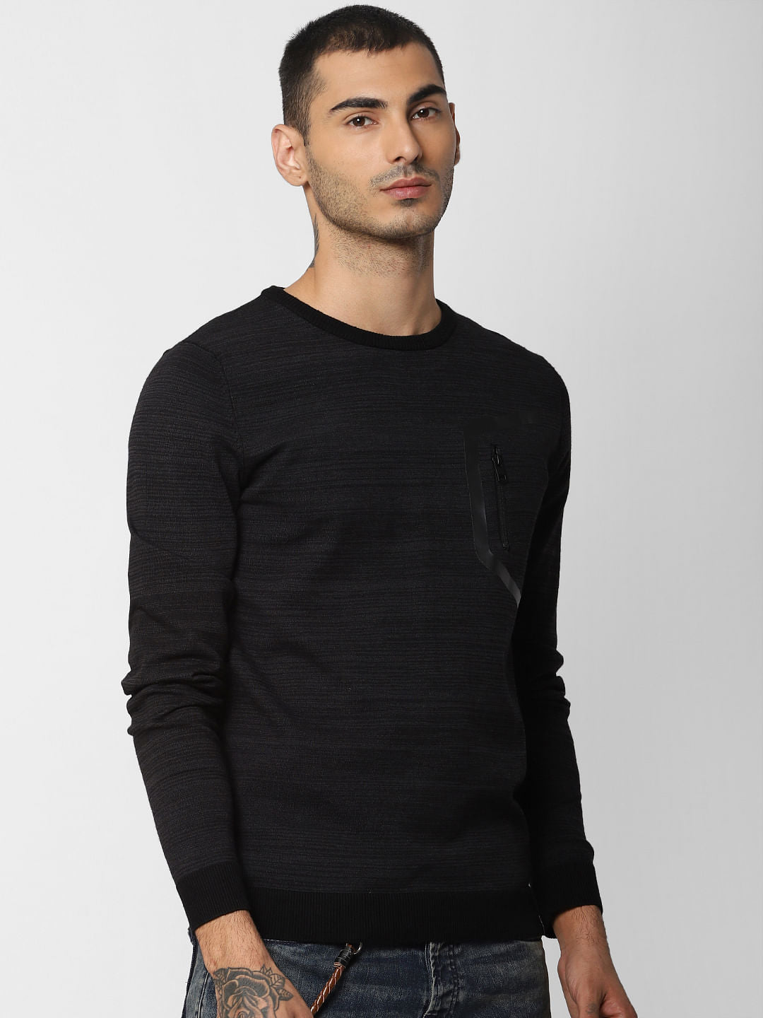 Black Tape Patch Pullover