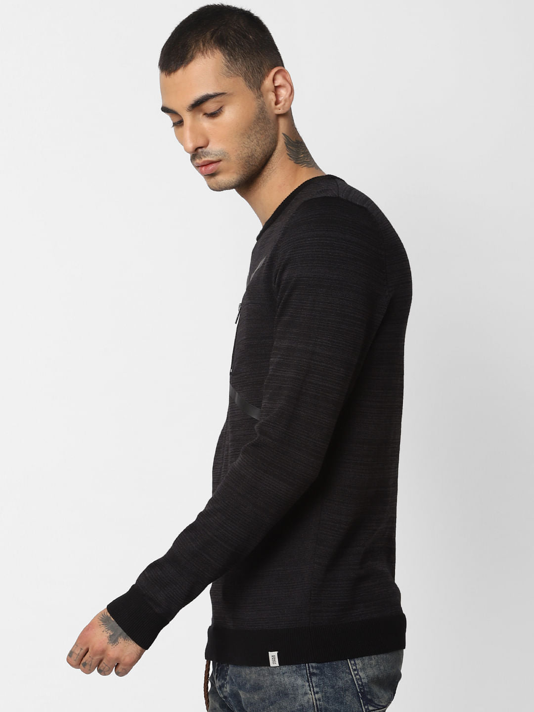 Black Tape Patch Pullover
