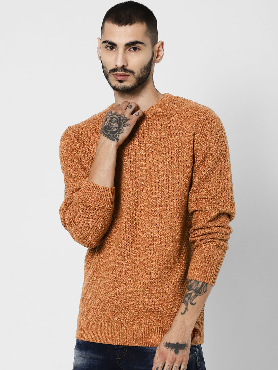 Brown Textured Pullover