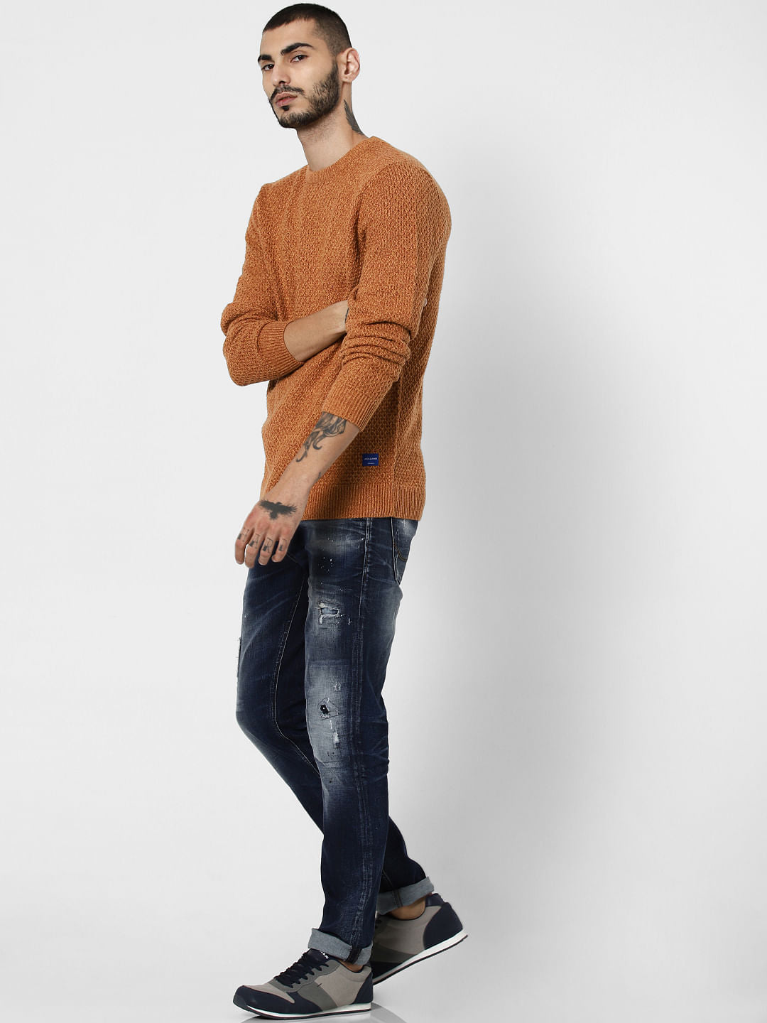 Brown Textured Pullover