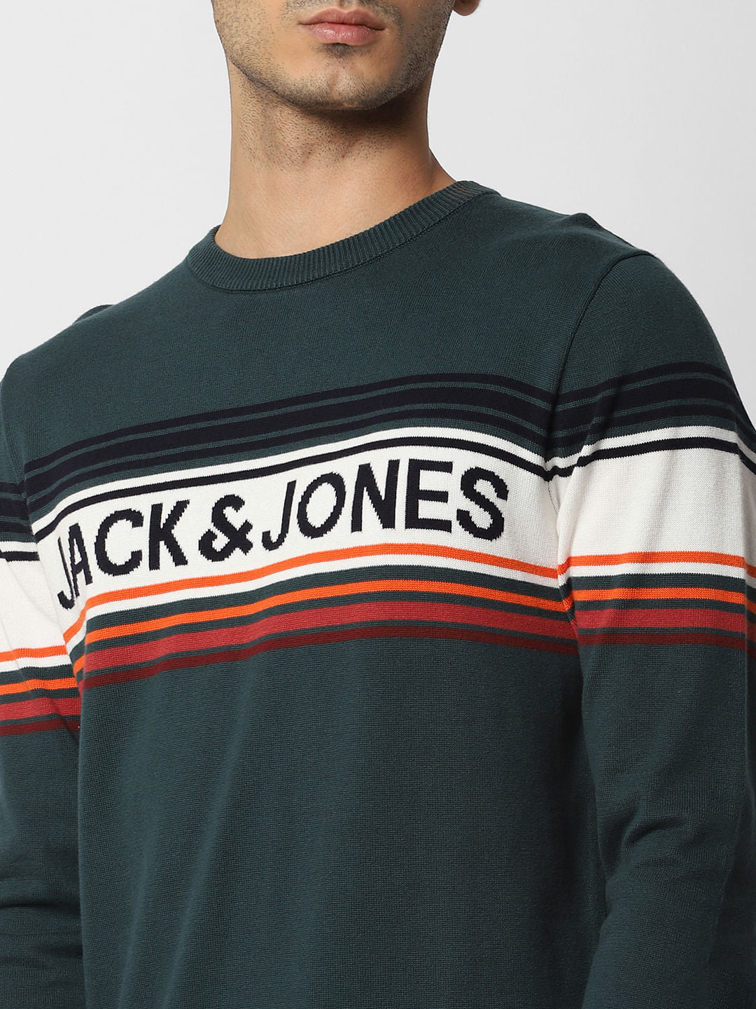 Green Logo Print Pullover