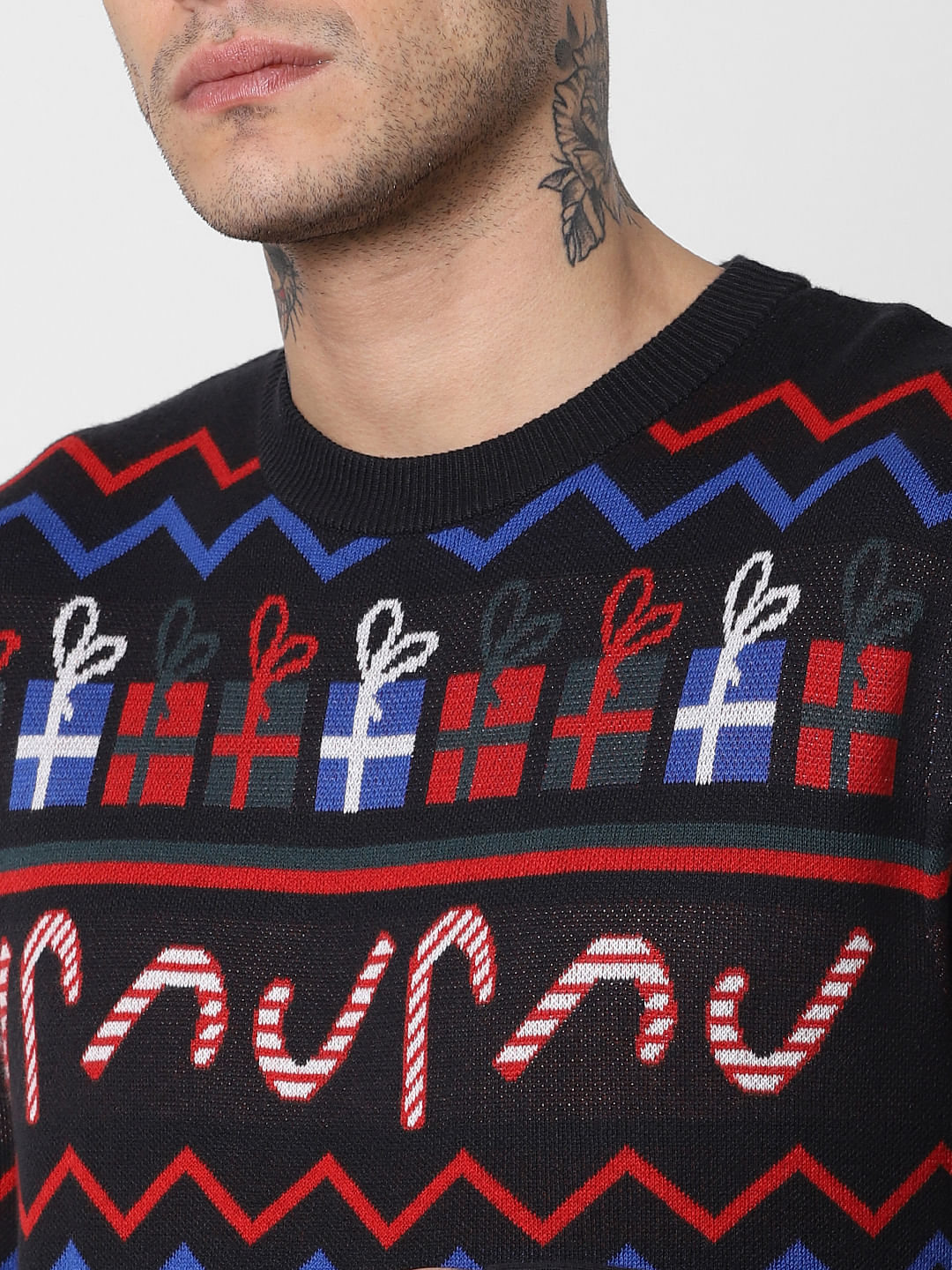 Black Printed Pullover