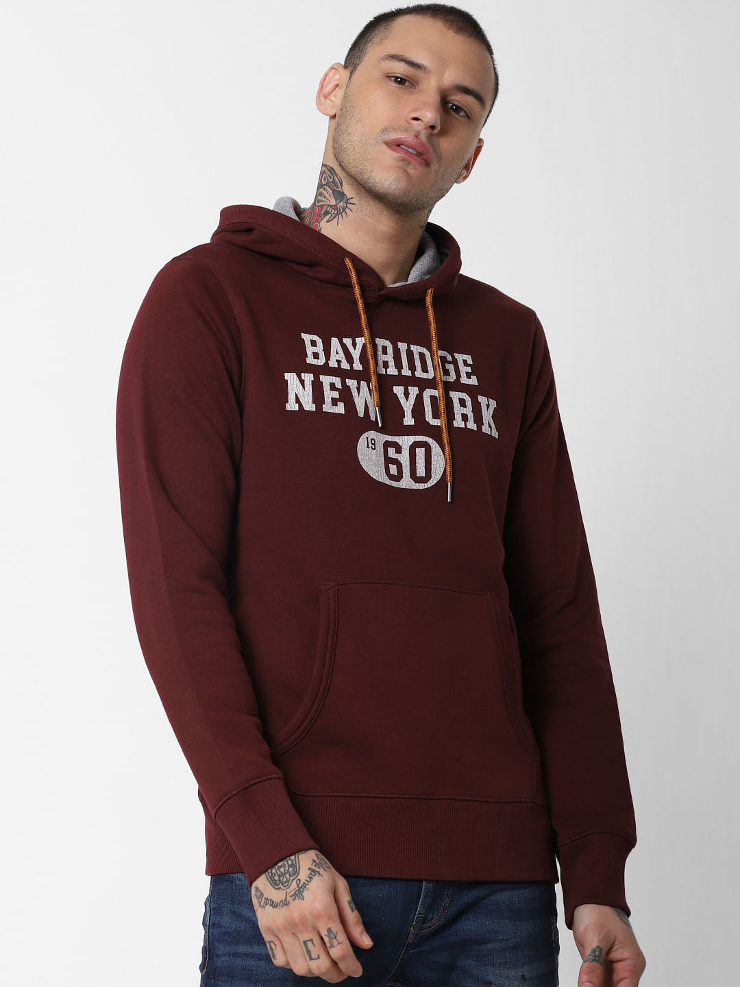 Burgundy Hooded Sweatshirt