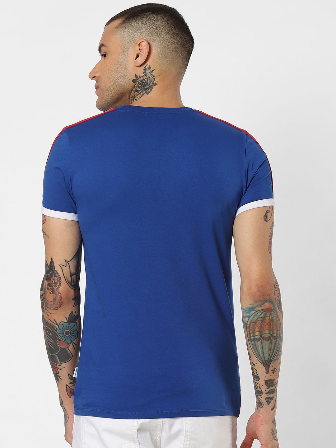 X Snoopy Blue Snoopy Text Print Crew Neck T-Shirt
