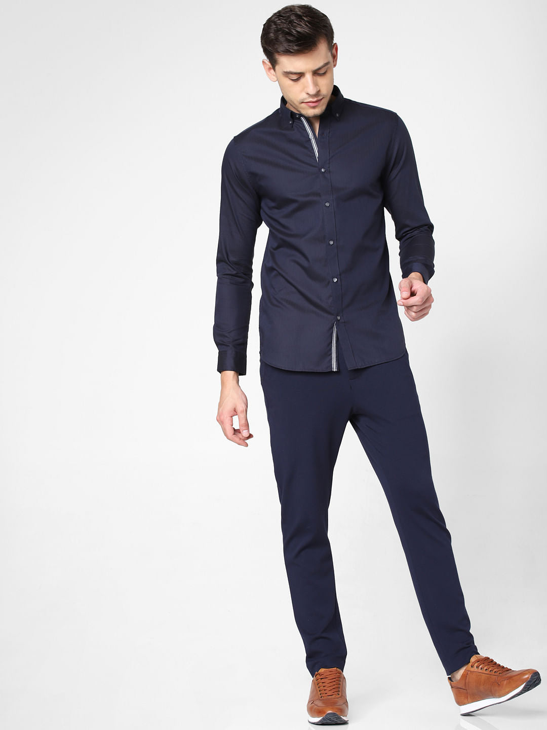 Navy Blue Full Sleeves Shirt