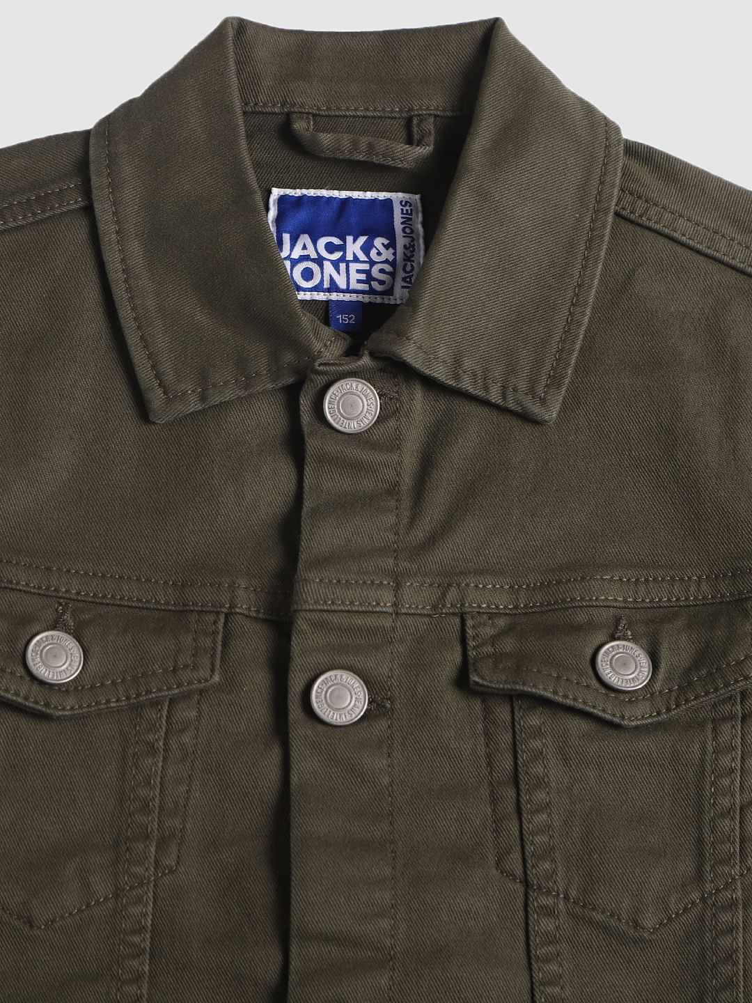 Boys Dark Green Denim Jacket