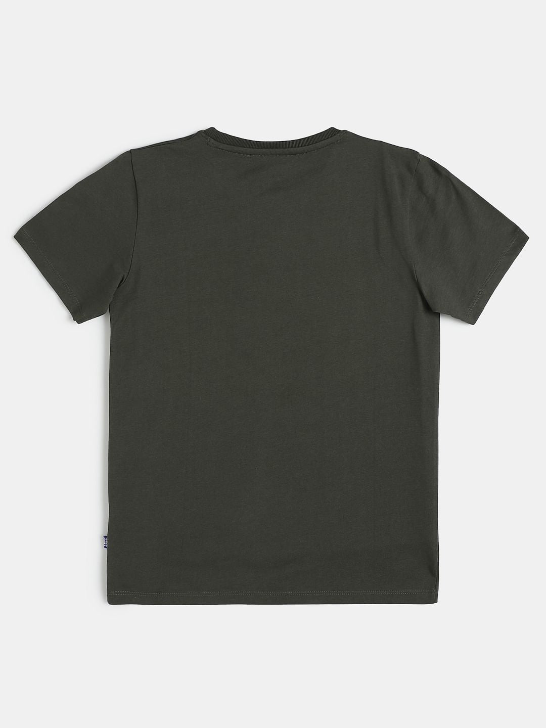 Boys Green Graphic Print Crew Neck T-shirt