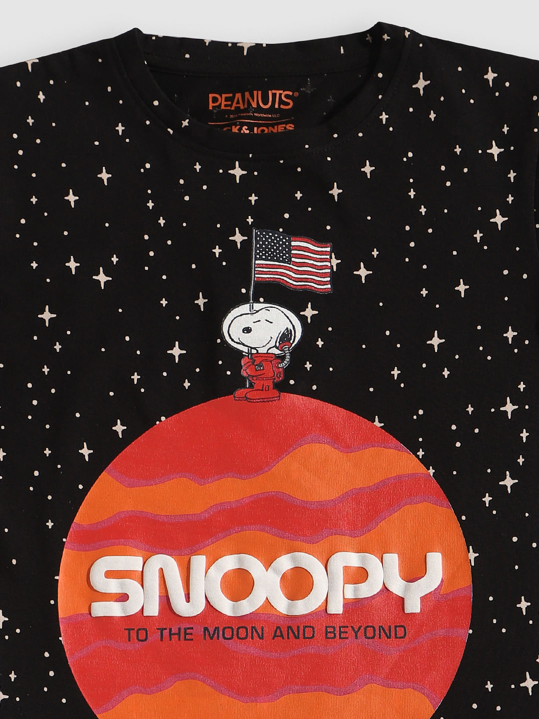 Boys X Snoopy Black Snoopy Crew Neck T-Shirt
