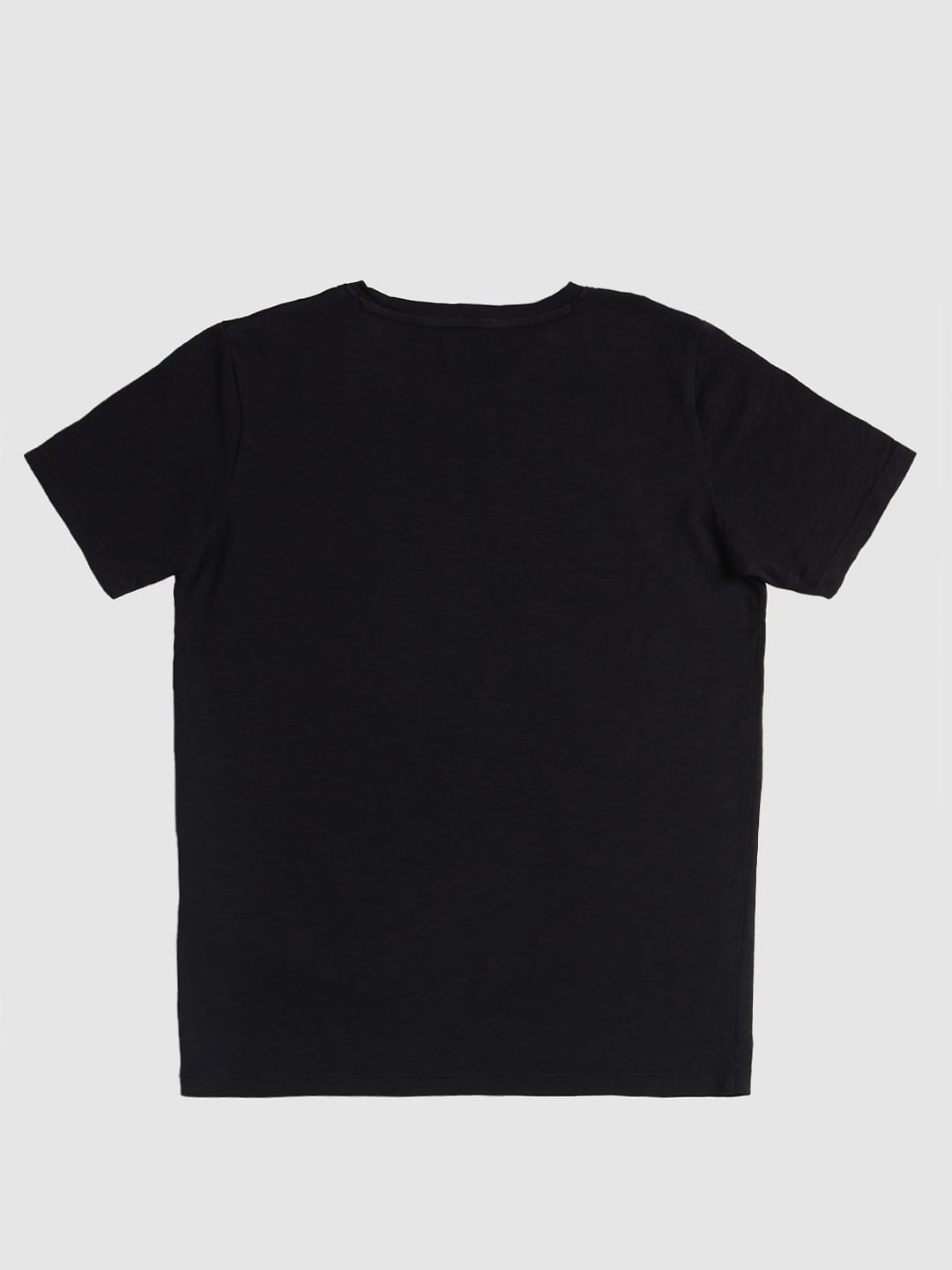 Boys Black Handloose Print Crew Neck T-Shirt