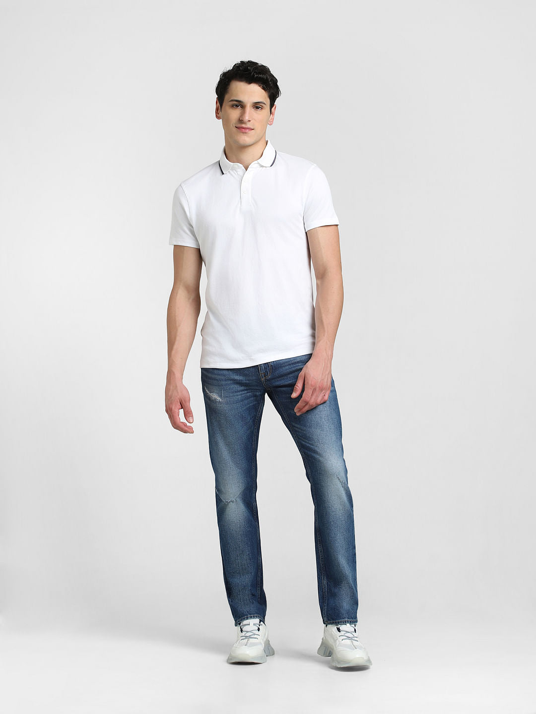 White Cotton Cool Max Polo