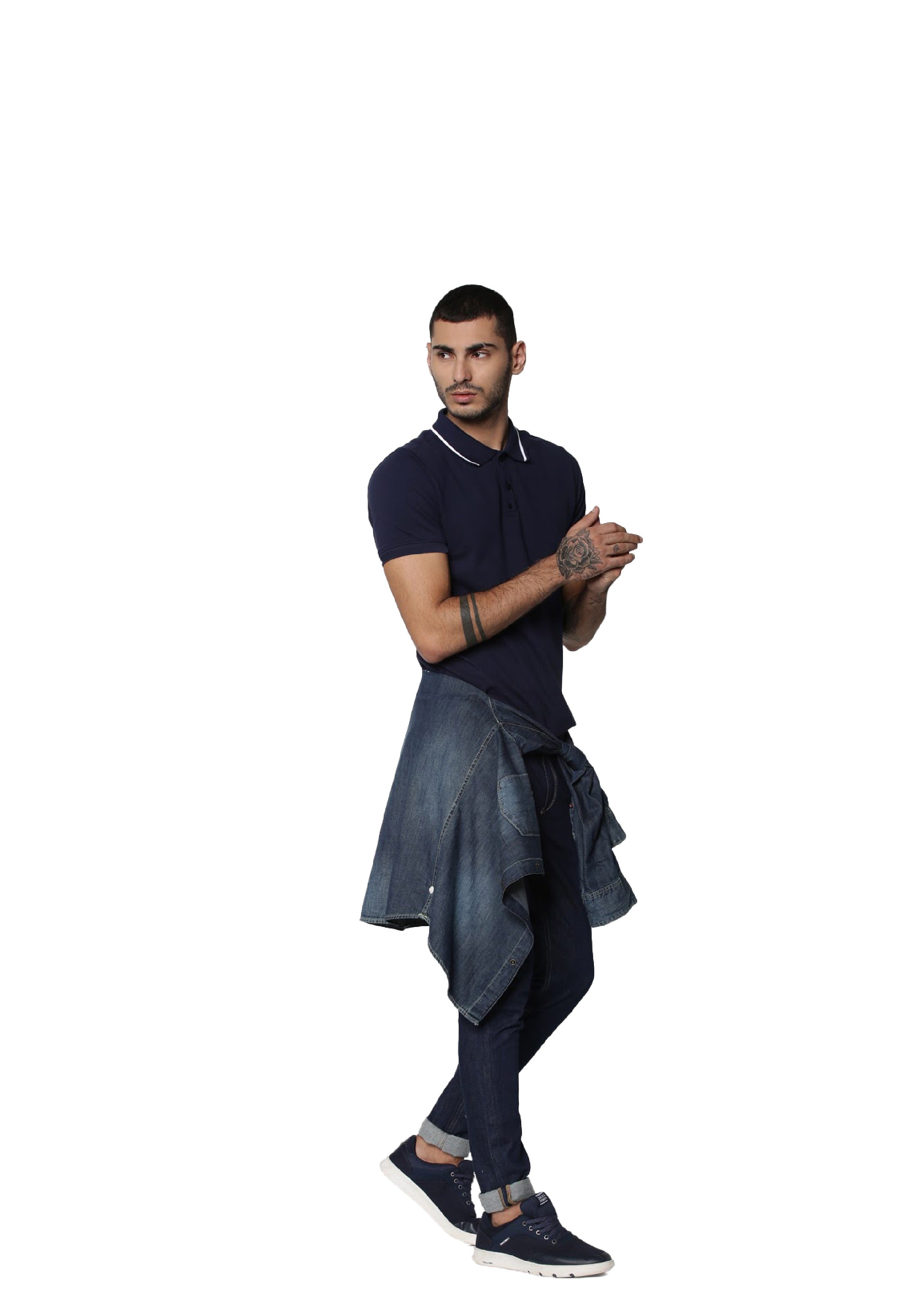 Navy Cotton Cool Max Polo