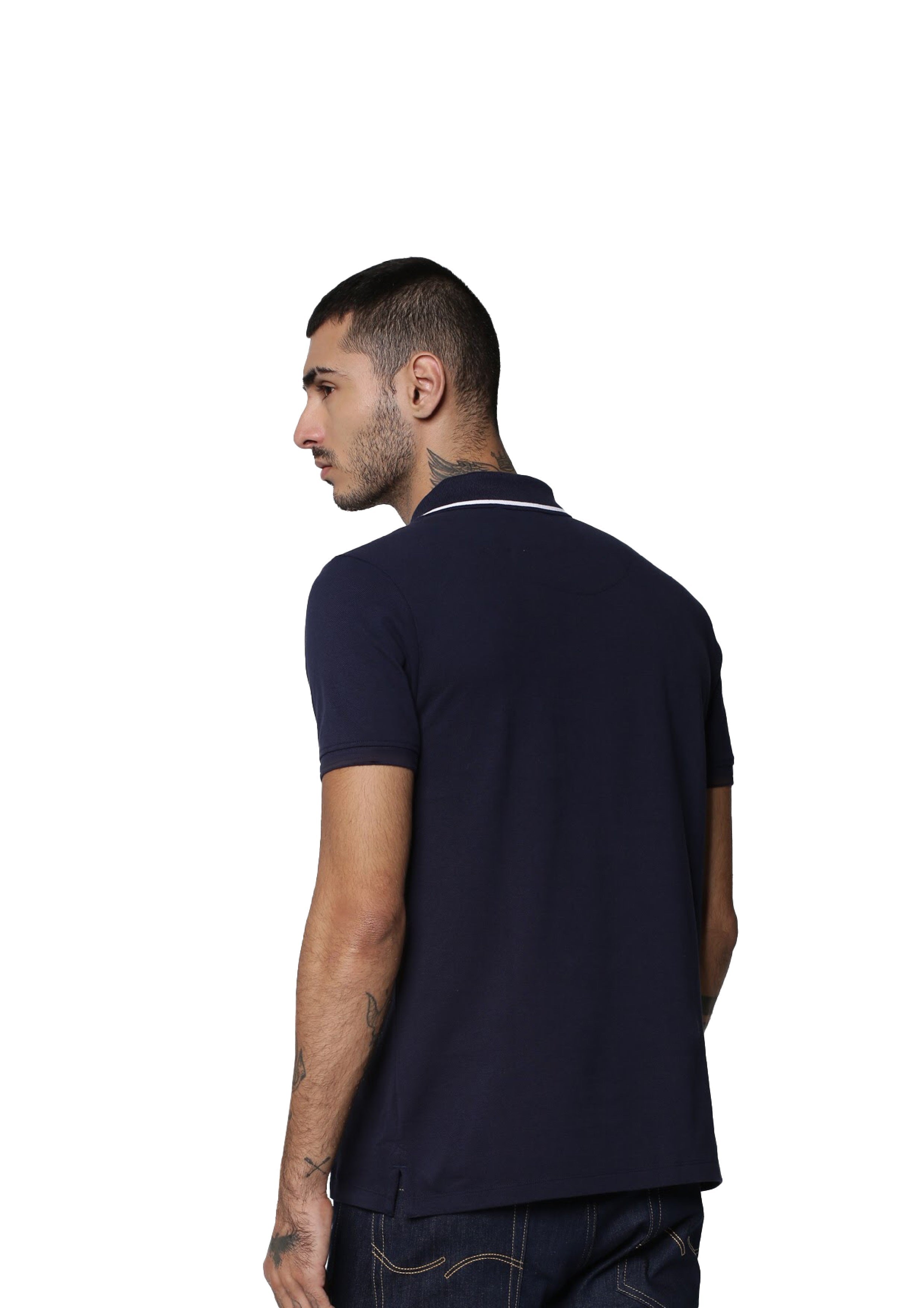 Navy Cotton Cool Max Polo