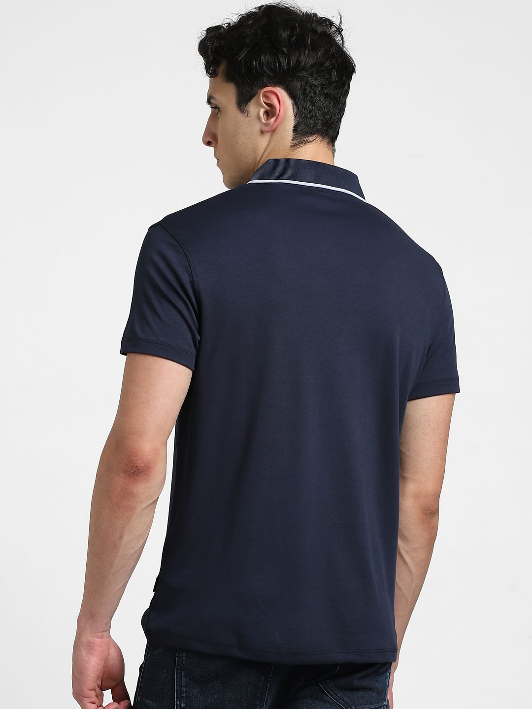 Navy Cotton Cool Max Polo