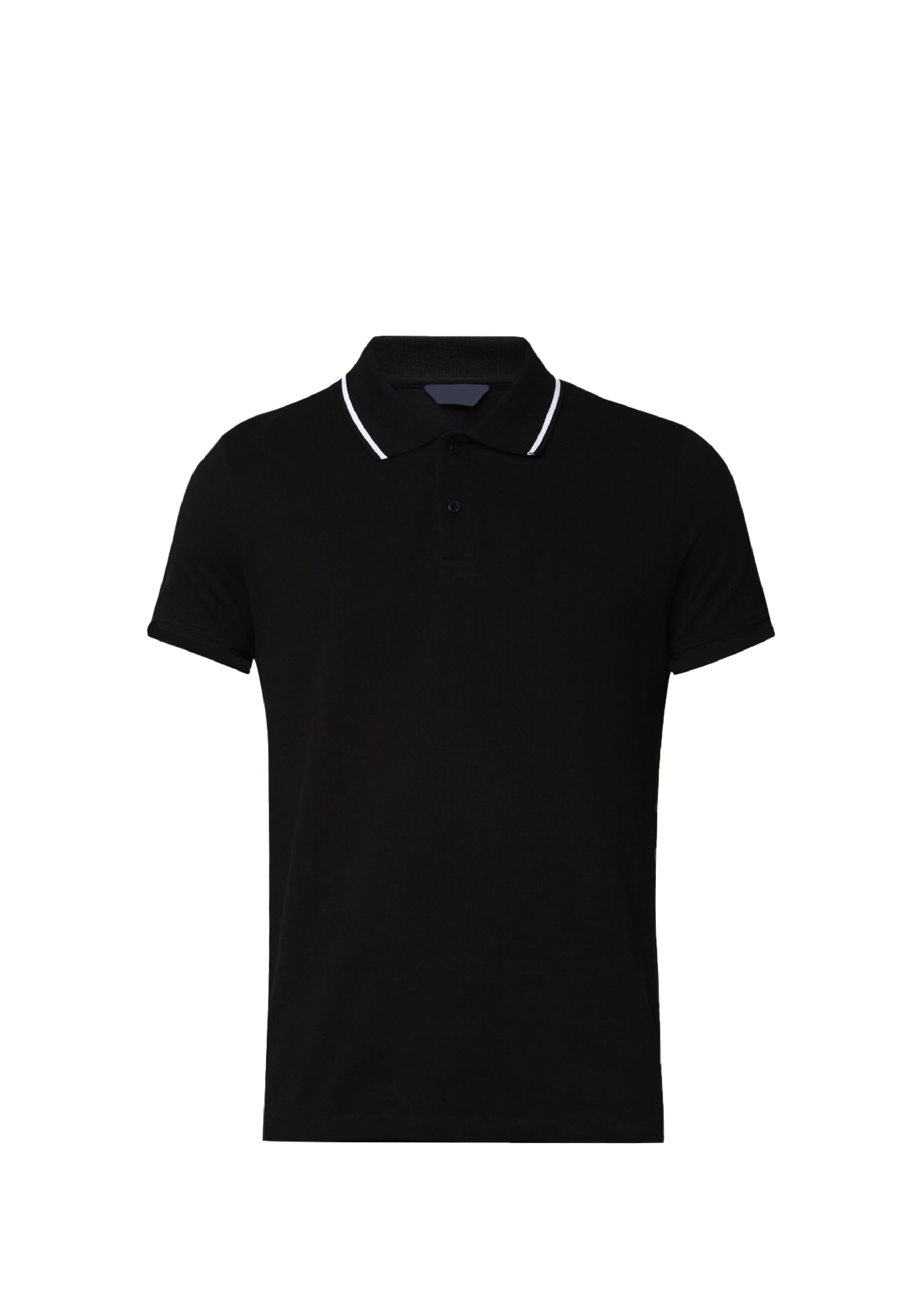 Black Contrast Tipping Cool Max Polo