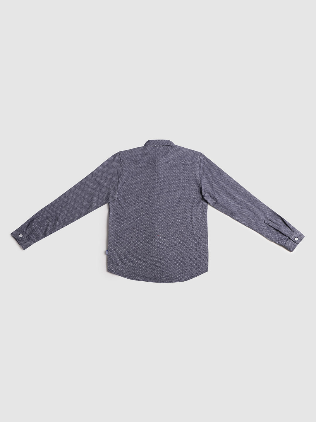Boys Blue Printed Full Sleeves Shirt