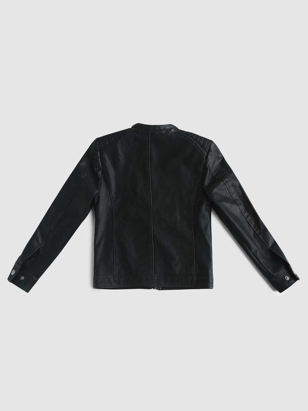 Boys Black Pu Biker Jacket