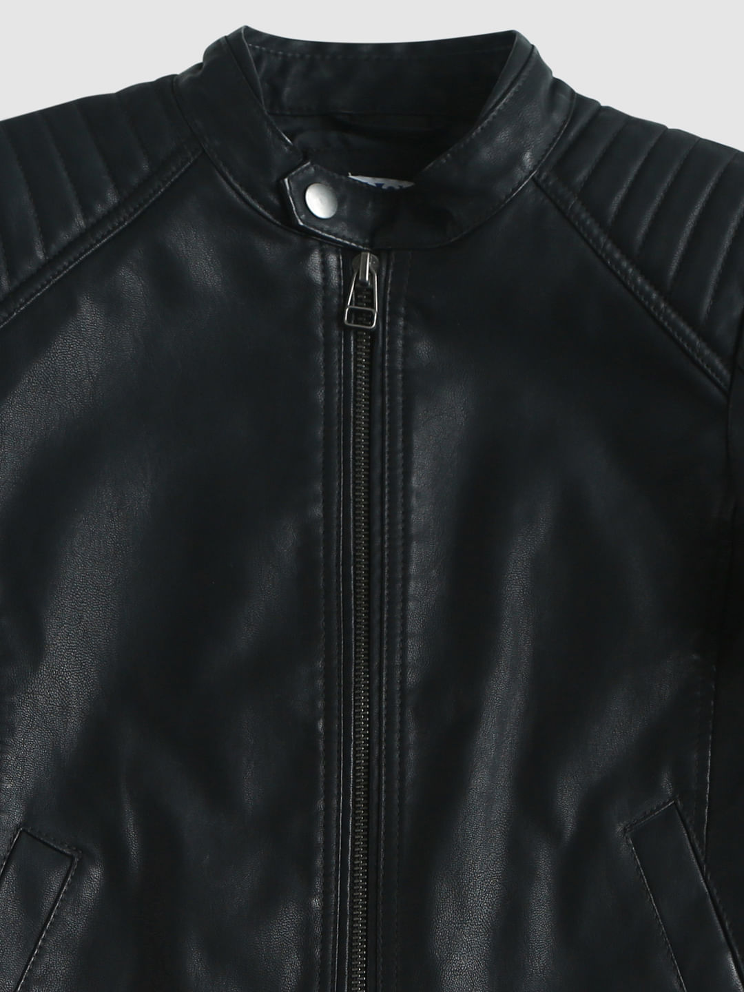 Boys Black Pu Biker Jacket