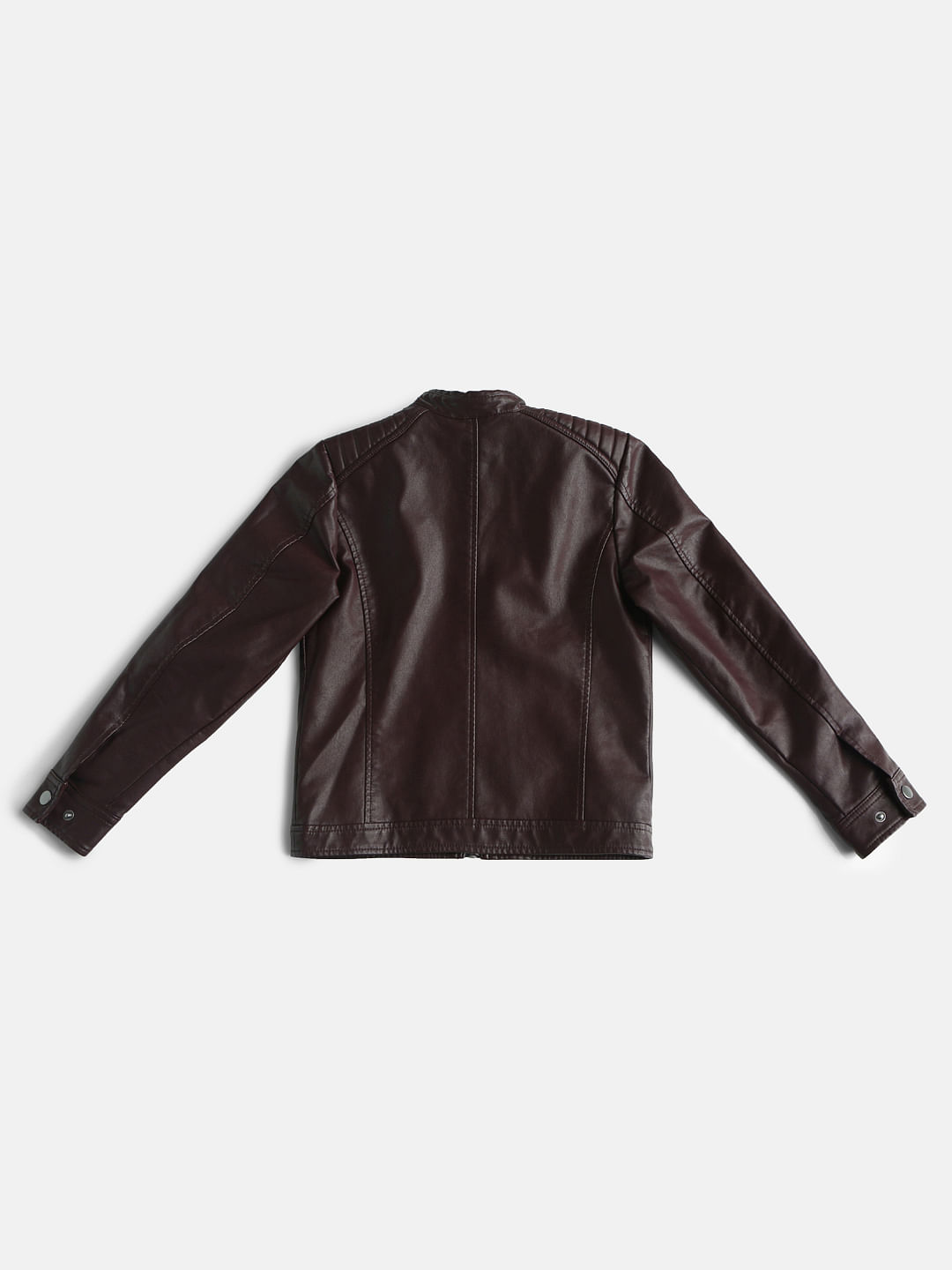 Boys Maroon Biker Jacket