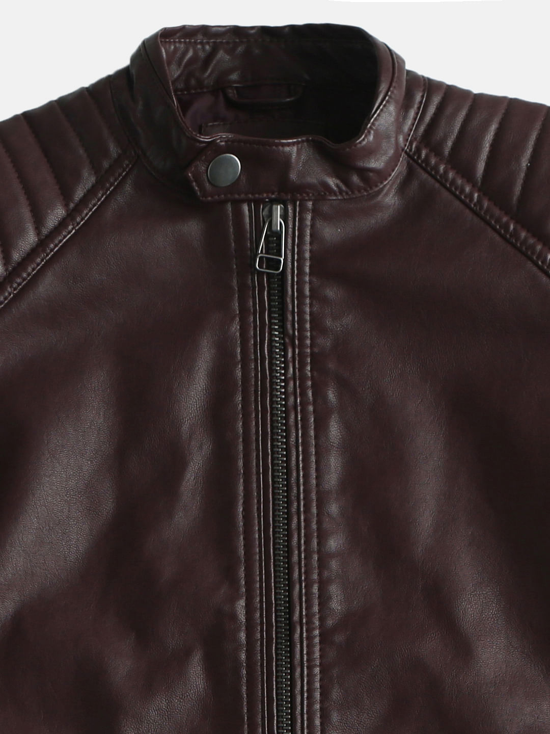 Boys Maroon Biker Jacket