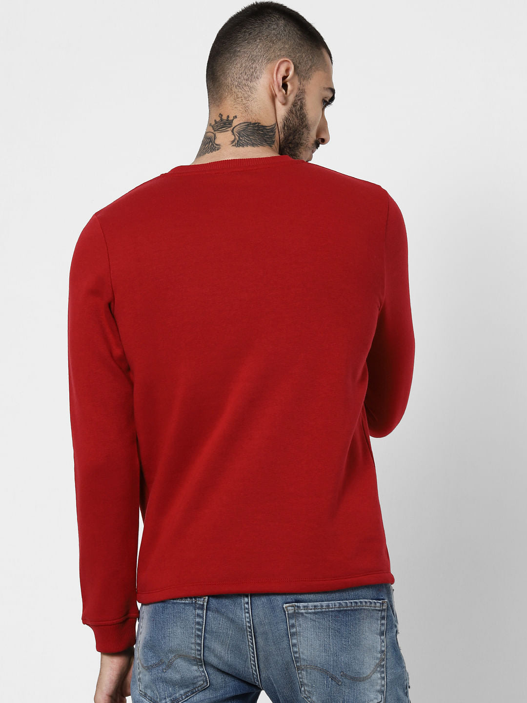 Red Contrast Tape Detail Sweatshirt