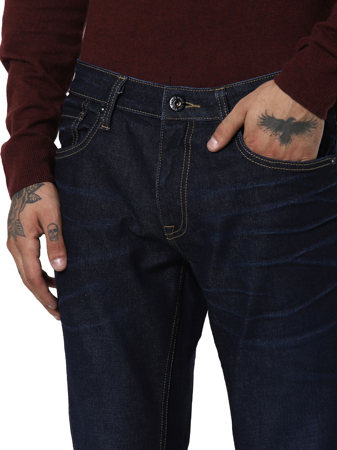 Blue Mid Rise Ben Skinny Jeans